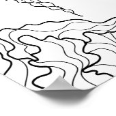 Lijnschildering van de Japanse Tempelberg Poster (Hoek)