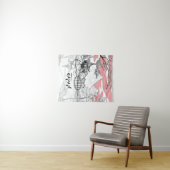 Lijnschildering van de Japanse Tempelberg Wandkleed (In Situ (horizontaal))