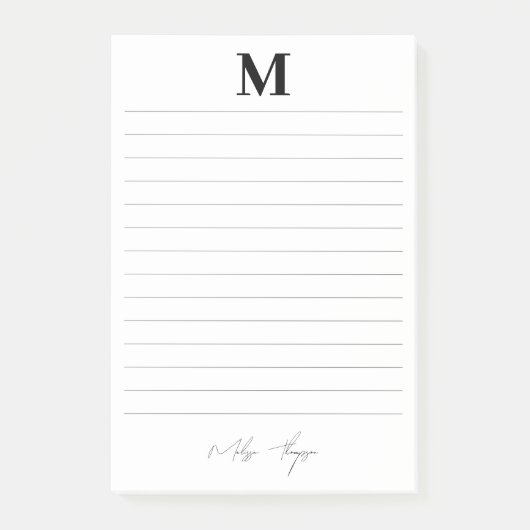 Lijnscript voor Initiaal en naam Persoonlijke hand Post-it® Notes (Voorkant)