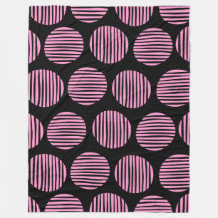 Lijnspuiten 190917 - Roze en zwart Fleece Deken