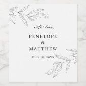 Lijntekenfolieetiket met leboog wijn etiket (Enkel label)