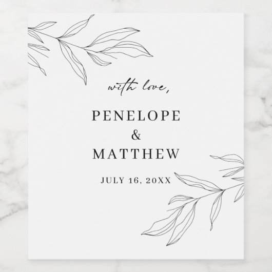 Lijntekenfolieetiket met leboog wijn etiket (Enkel label)