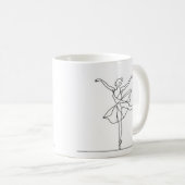 Lijntekening balletdanseres koffiemok (Voorkant rechts)