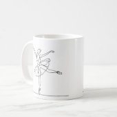 Lijntekening balletdanseres koffiemok (Voorkant links)