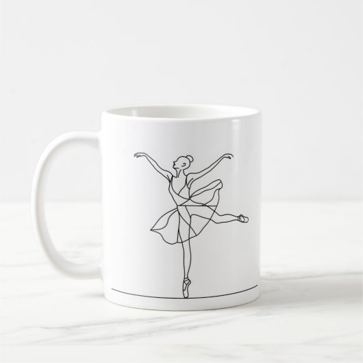 Lijntekening balletdanseres koffiemok (Links)