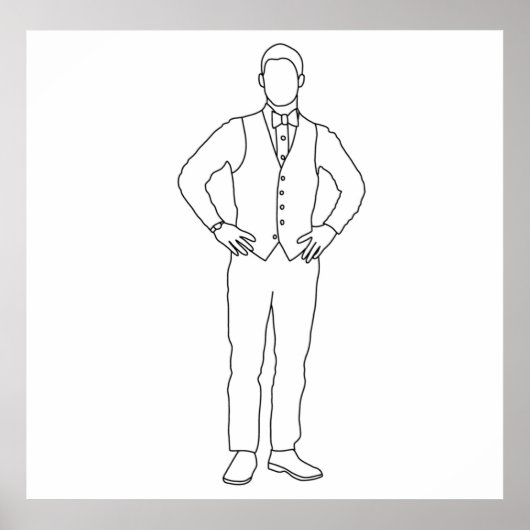 Lijntekening Blaine Anderson Poster (Voorkant)