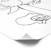 Lijntekening bloemenprint foto afdruk (Hoek)