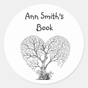 Lijntekening Boom van het Leven Kunst Ronde Sticker