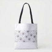 Lijntekening daisy flower pattern Canvas tas (Voorkant)