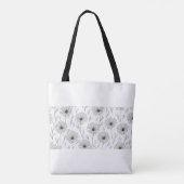 Lijntekening daisy flower pattern Canvas tas (Achterkant)