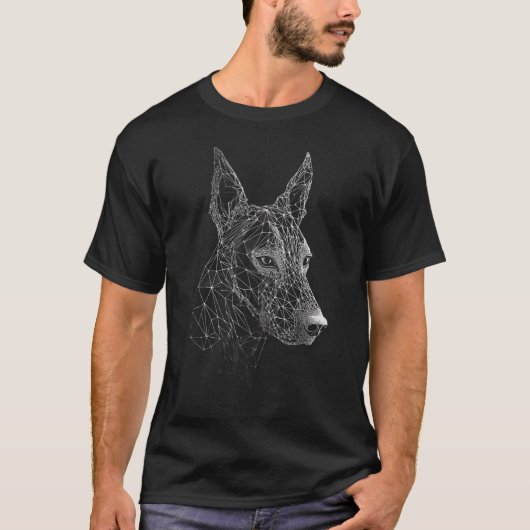 Lijntekening Dobermann T-shirt (Voorkant)