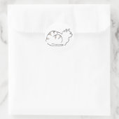 Lijntekening Gestreepte Kat  Ronde Sticker (Tas)