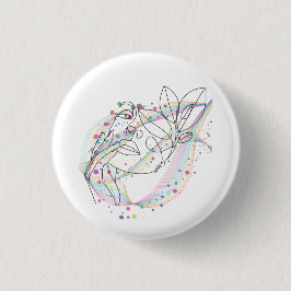 Lijntekening gezicht badge/pin/knop eenvoudig ontw ronde button 3,2 cm