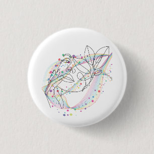 Lijntekening gezicht ontwerp eenvoudig artistiek o ronde button 3,2 cm