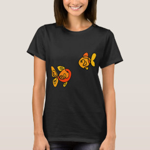 Lijntekening goudvis t-shirt