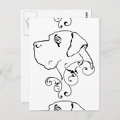 Lijntekening: groot stuurhoofd briefkaart (Voorkant / Achterkant)