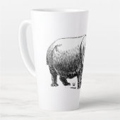 Lijntekening Hippopotamus Black en White Latte Mok (Linkerhoek)
