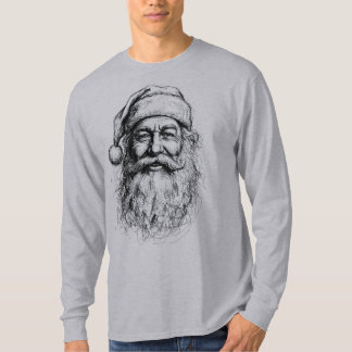 Lijntekening Kerstman T-shirt