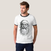 Lijntekening Kerstman T-shirt (Voorkant volledig)