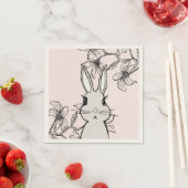 Lijntekening Konijn Lente Feest Servet (Insitu)