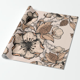 Lijntekening naadloos patroon. Lichte kleuren. Vin Cadeaupapier