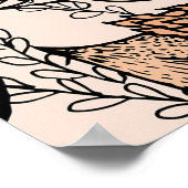 Lijntekening naadloos patroon. Lichte kleuren. Vin Poster (Hoek)