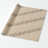 Lijntekening op kraftpapier cadeaupapier (Uitgerold)