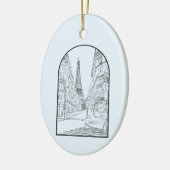 Lijntekening Parijs, Frankrijk Keramisch Ornament (Links)