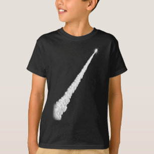 Lijntekening van dampstreep bij raketlancering t-shirt