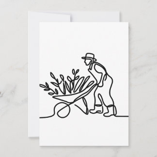 lijntekening van een boer of tuinman kaart