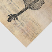  lijntekening van een ello op muziekblad tissuepapier (Detail)