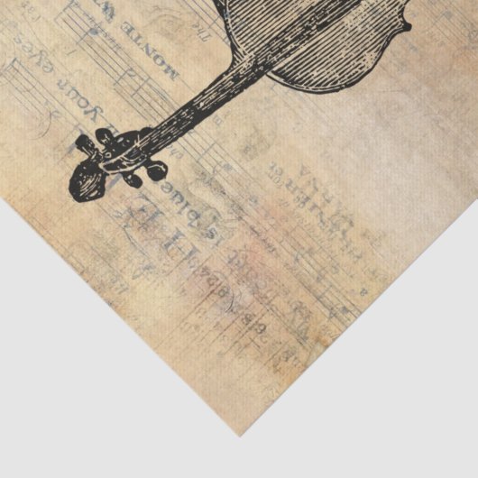  lijntekening van een ello op muziekblad tissuepapier (Detail)