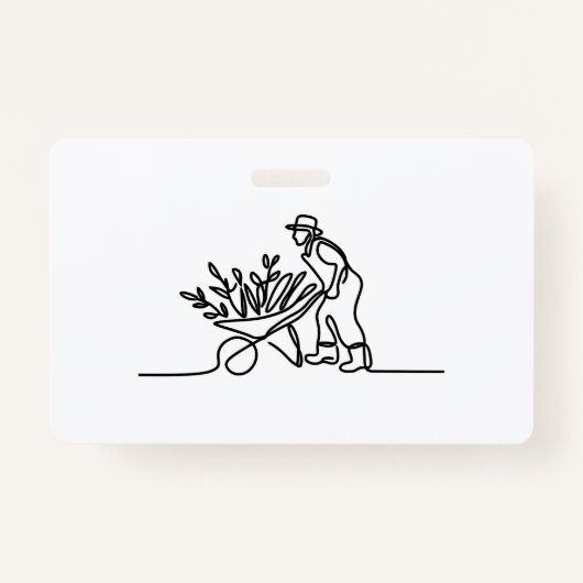 lijntekening van een landbouwer of tuinman badge (Voorkant)