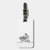 lijntekening van een landbouwer of tuinman bagagelabel (Voorkant verticaal)