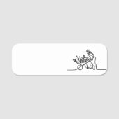 lijntekening van een landbouwer of tuinman naamplaatje (Voorkant)