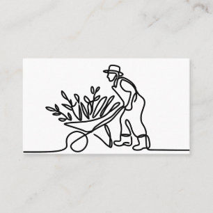 lijntekening van een landbouwer of tuinman visitekaartje