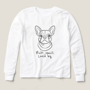 Lijntekening van Franse Bulldog. Klein gebouwd. Gr