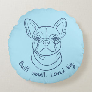 Lijntekening van Franse Bulldog. Klein gebouwd. Gr Rond Kussen