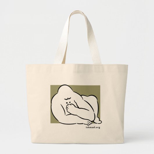 Lijntekening van Ishmael. Grote Tote Bag (Voorkant)