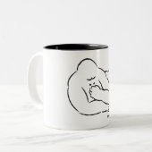 Lijntekening van Ishmael op koffiebeker. Tweekleurige Koffiemok (Voorkant links)