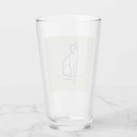 lijntekening van kattenglas glas (Achterkant)