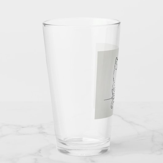 lijntekening van kattenglas glas (Rechts)