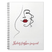 Lijntekening Vrouw Gezicht Notitieboek (Voorkant)