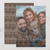 Lijntekening winters landschap met bomen bergen fo feestdagenkaart (Voorkant / Achterkant)