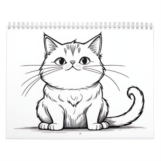 Lijntekeningen van katten en honden kalender (Hoes)