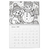 Lijntekeningen van katten en honden kalender (Jan 2027)