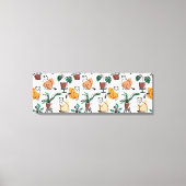 Lijntekenkat en bloemen canvas afdruk (Voorkant)