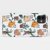 Lijntekenkat en bloemen Case-Mate iPhone case (Achterkant (horizontaal))