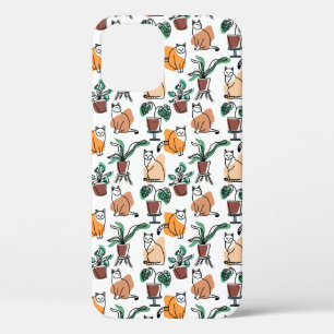 Lijntekenkat en bloemen Case-Mate iPhone case