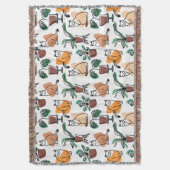 Lijntekenkat en bloemen deken (Voorkant Verticaal)